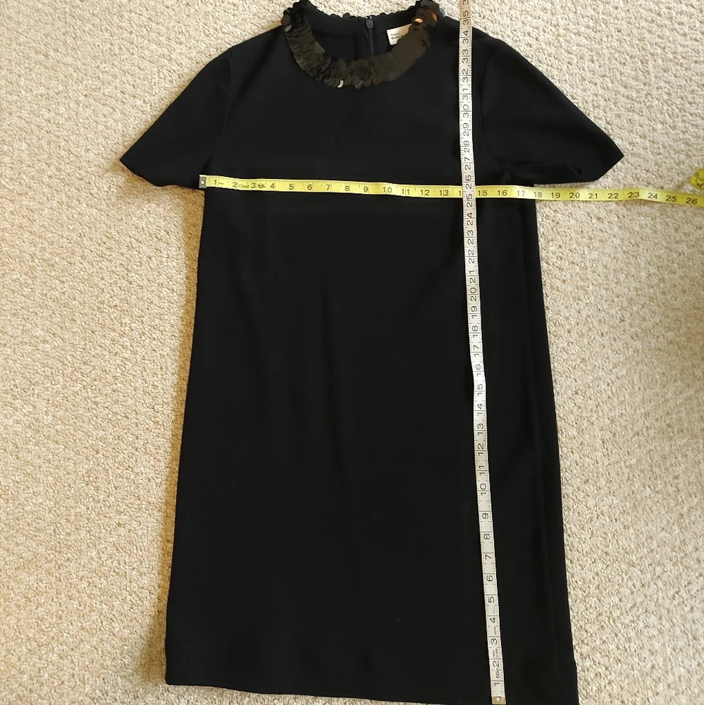 Tory Burch Sequin-embellished Merino Wool-blend Midi Dress Black Office NWOT S